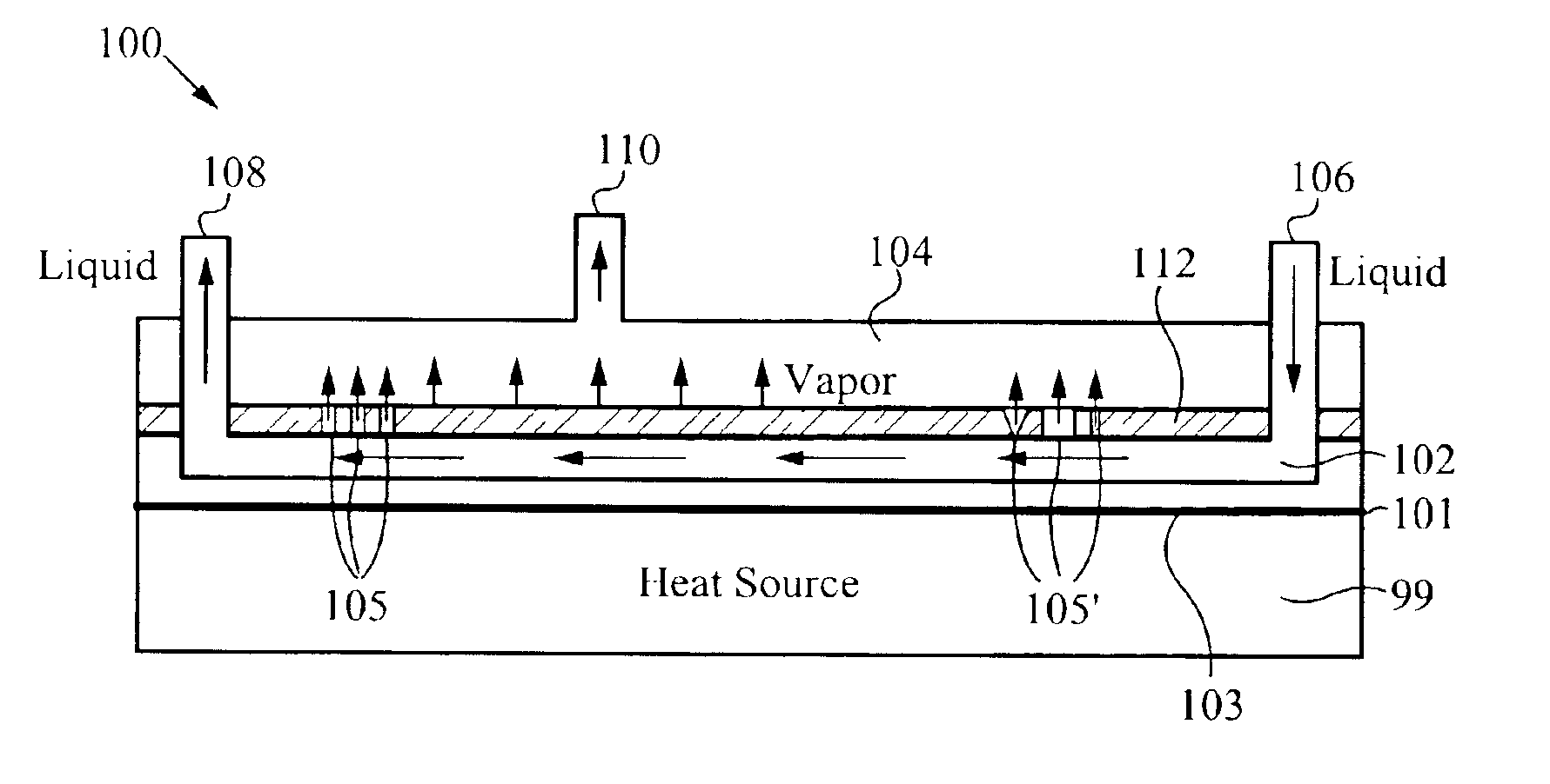 Vapor escape microchannel heat exchanger