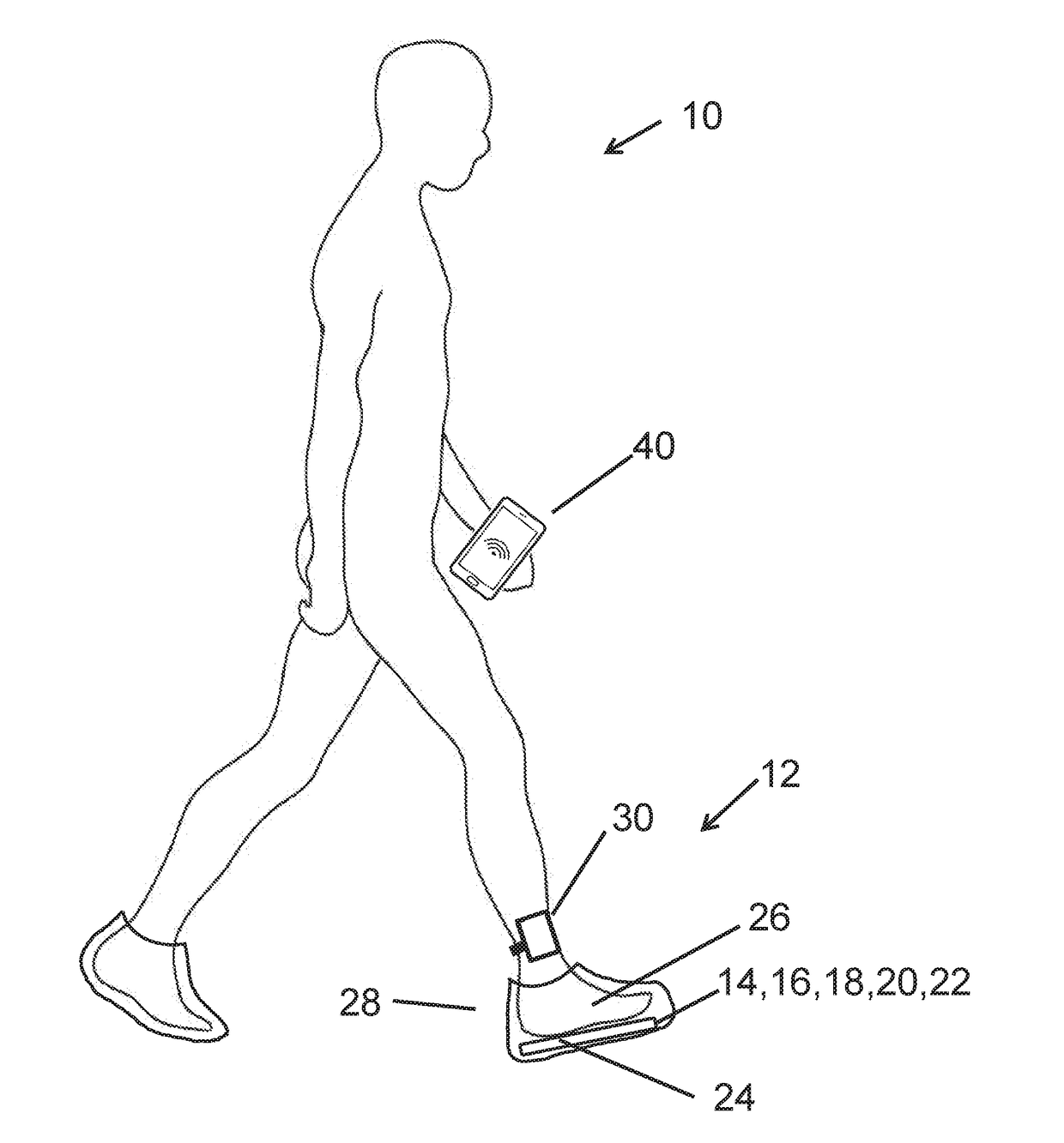 Passive five sensor insole real-time feedback device