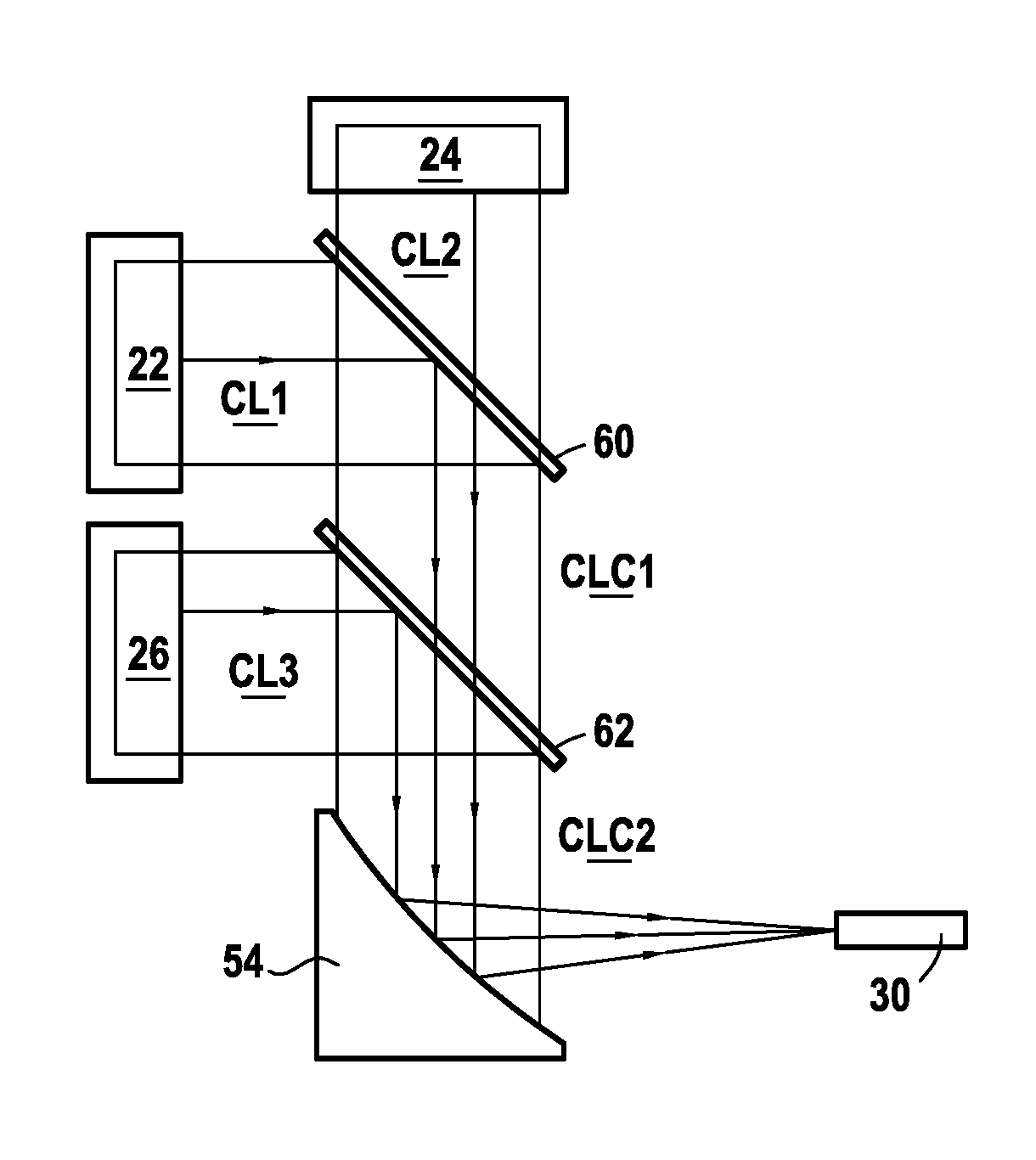 Diode light source for a projector