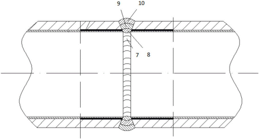 Metallurgy welding method of double-metal mechanical compound pipe ends