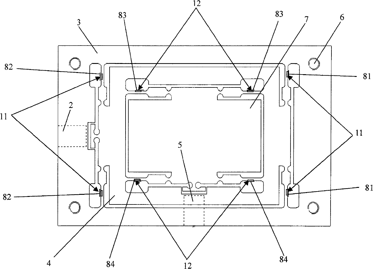 Resistance straining feedback type closed-loop two-dimension flexible hinge work bench