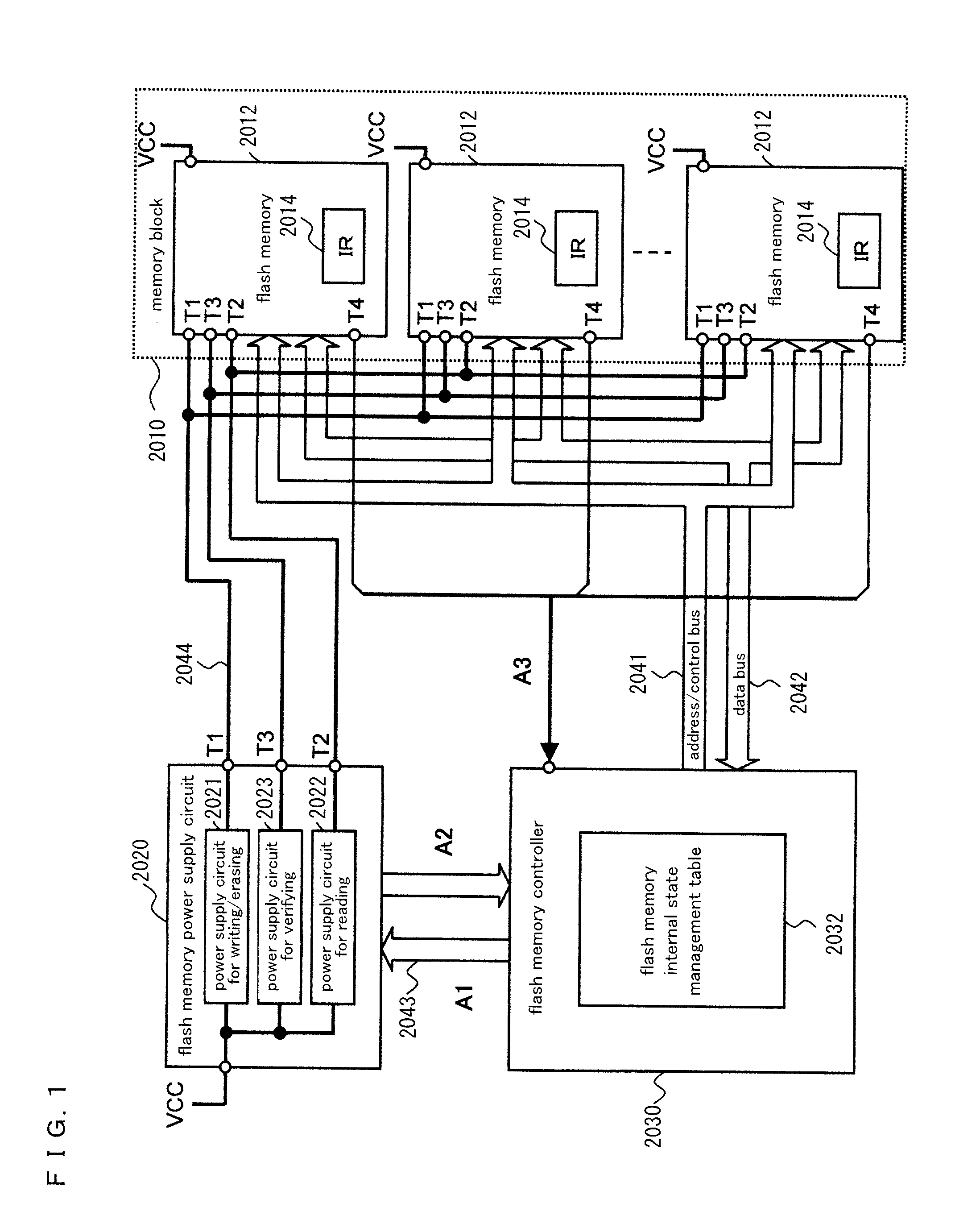 Nonvolatile storage system, power supply circuit for memory system, flash memory, flash memory controller, and nonvolatile semiconductor storage device