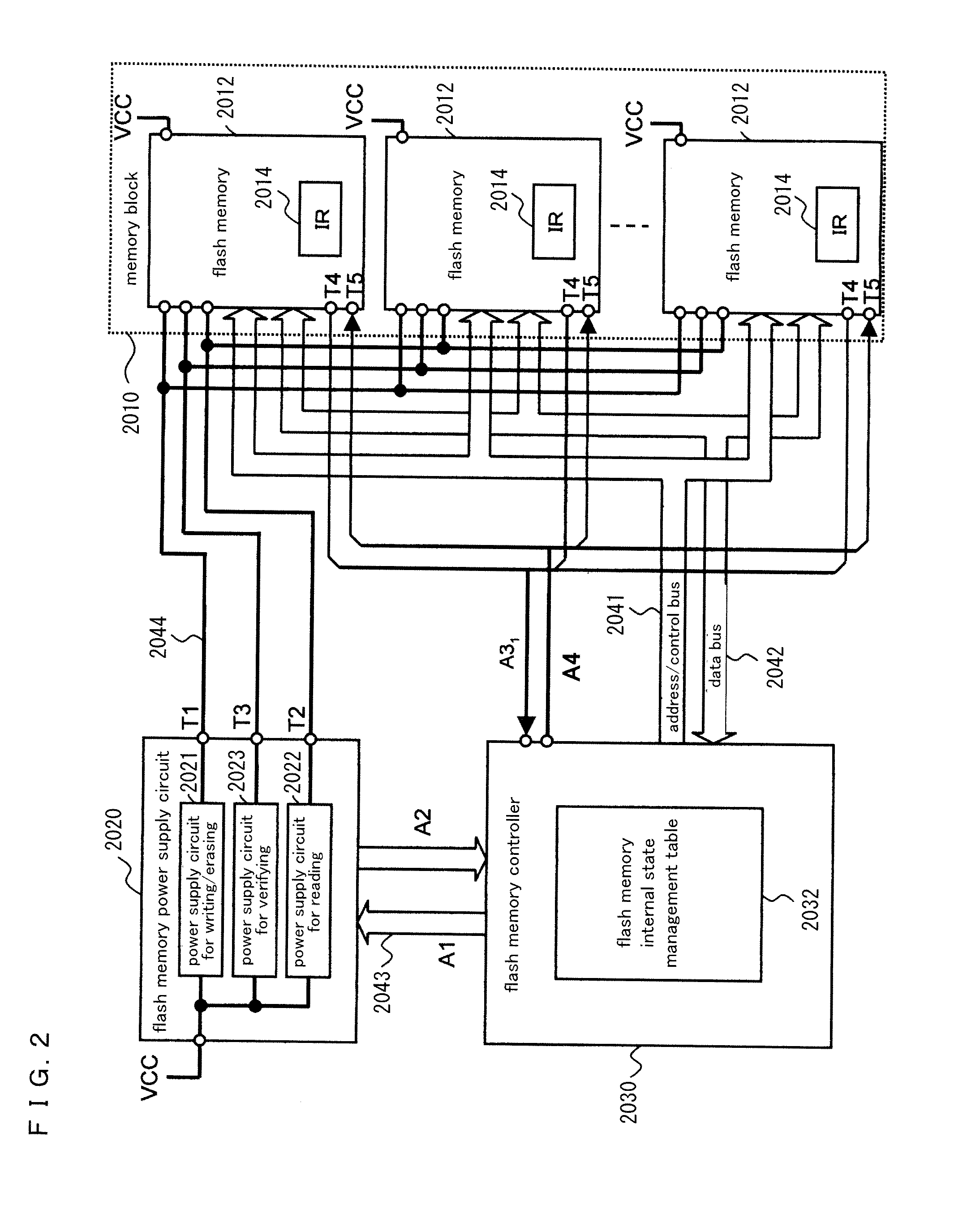 Nonvolatile storage system, power supply circuit for memory system, flash memory, flash memory controller, and nonvolatile semiconductor storage device