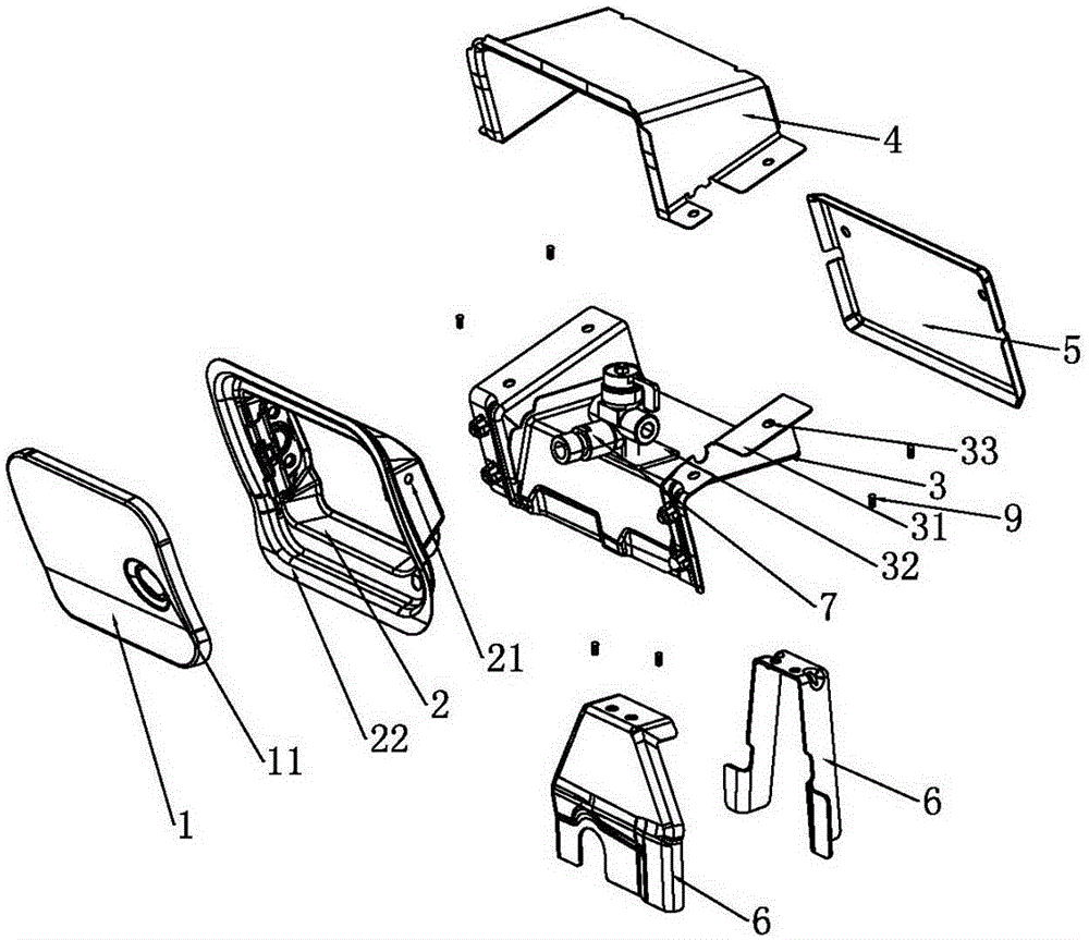 Split type gas filling port seat