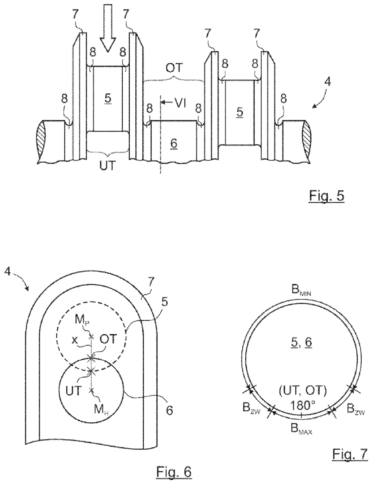 Method and device for the impact treatment of transition radii of a crankshaft