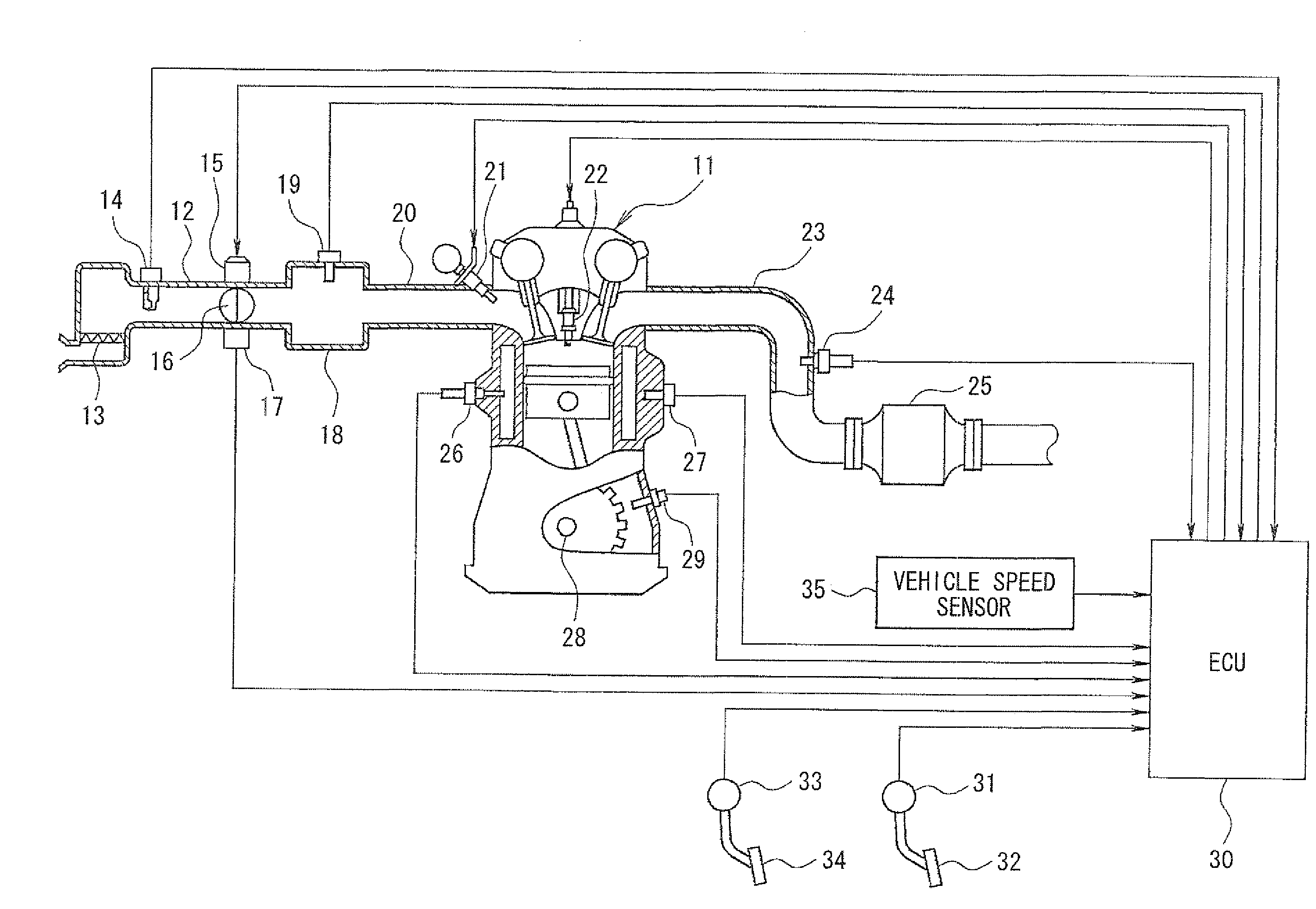 Vehicle engine controller