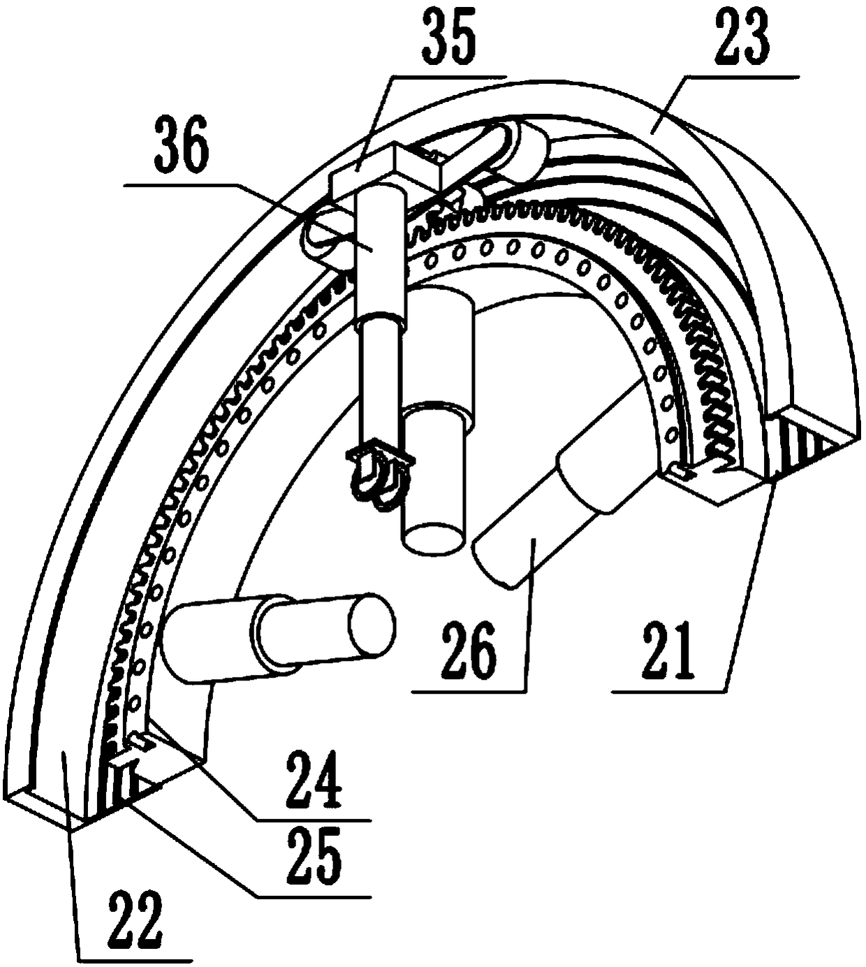 Electric fruit tree ring cutting tong based on gear