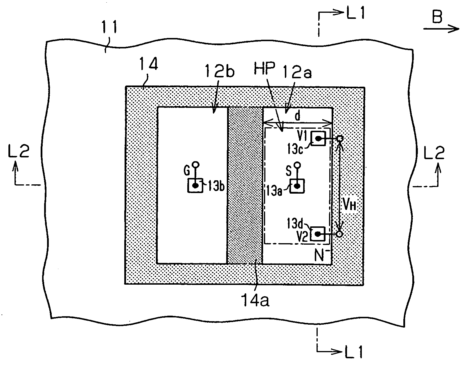 Vertical Hall device and method for adjusting offset voltage of vertical Hall device