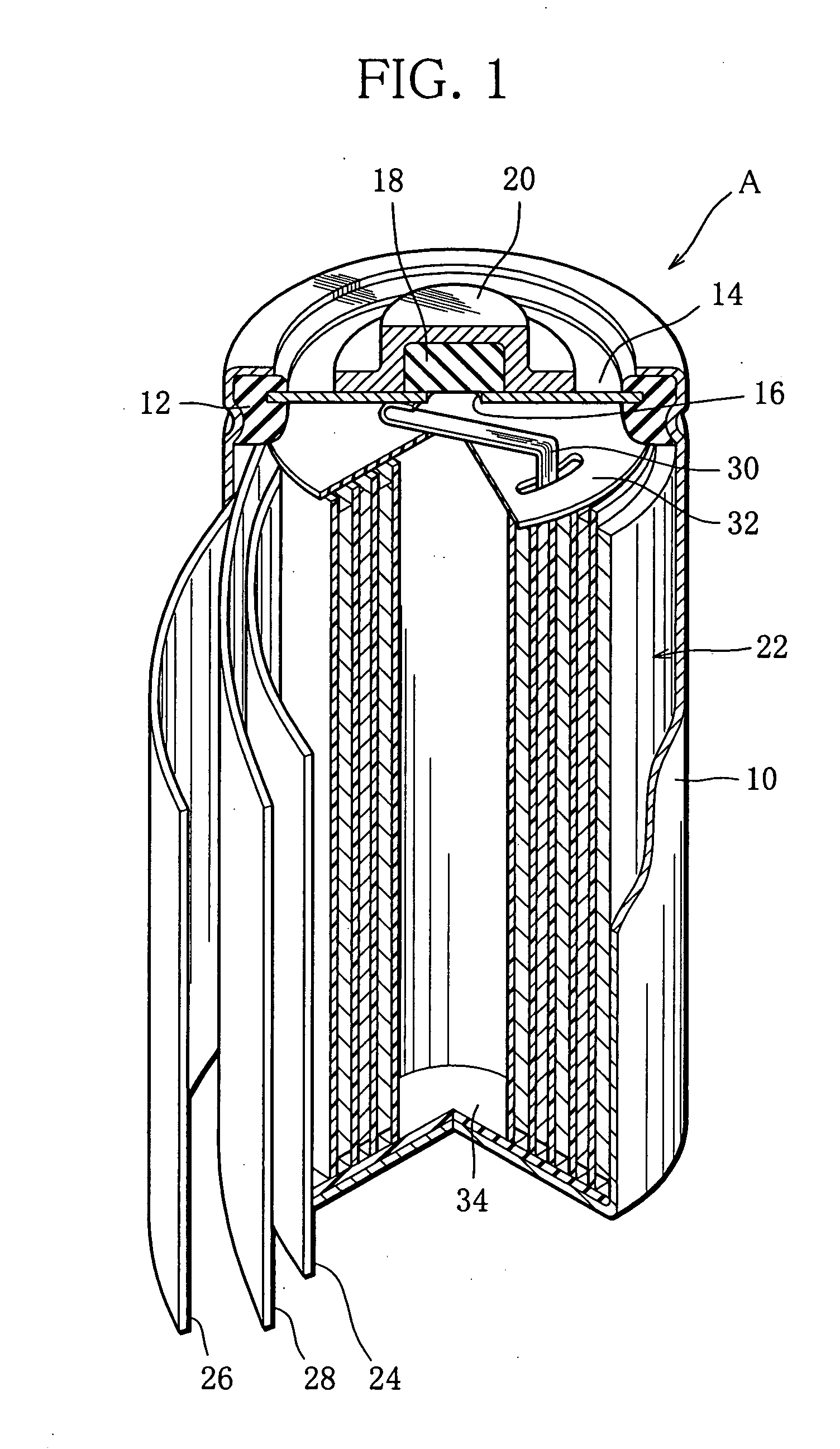 Cylindrical alkaline storage battery