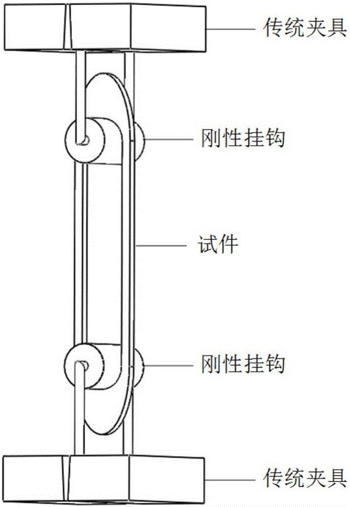 Uniaxial tensile test measurement method for water gel material based on test piece in shape of Chinese character HUI