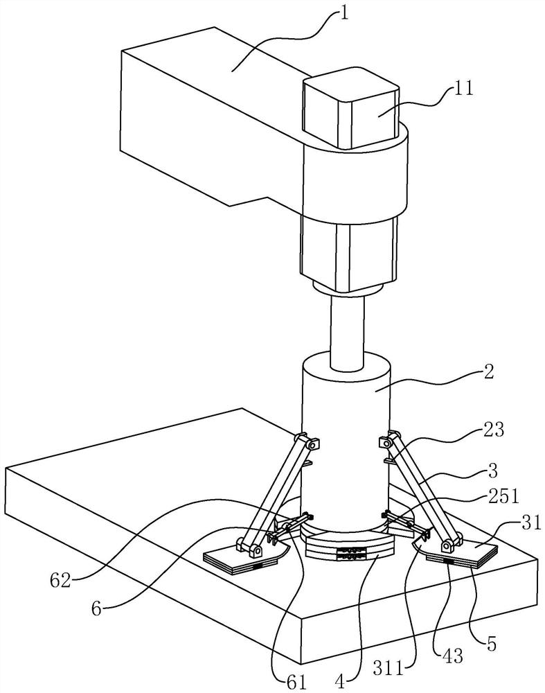 A self-stabilizing device and self-stabilizing method for a hoisting transport vehicle