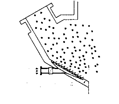 Wind sweeping material distributing box