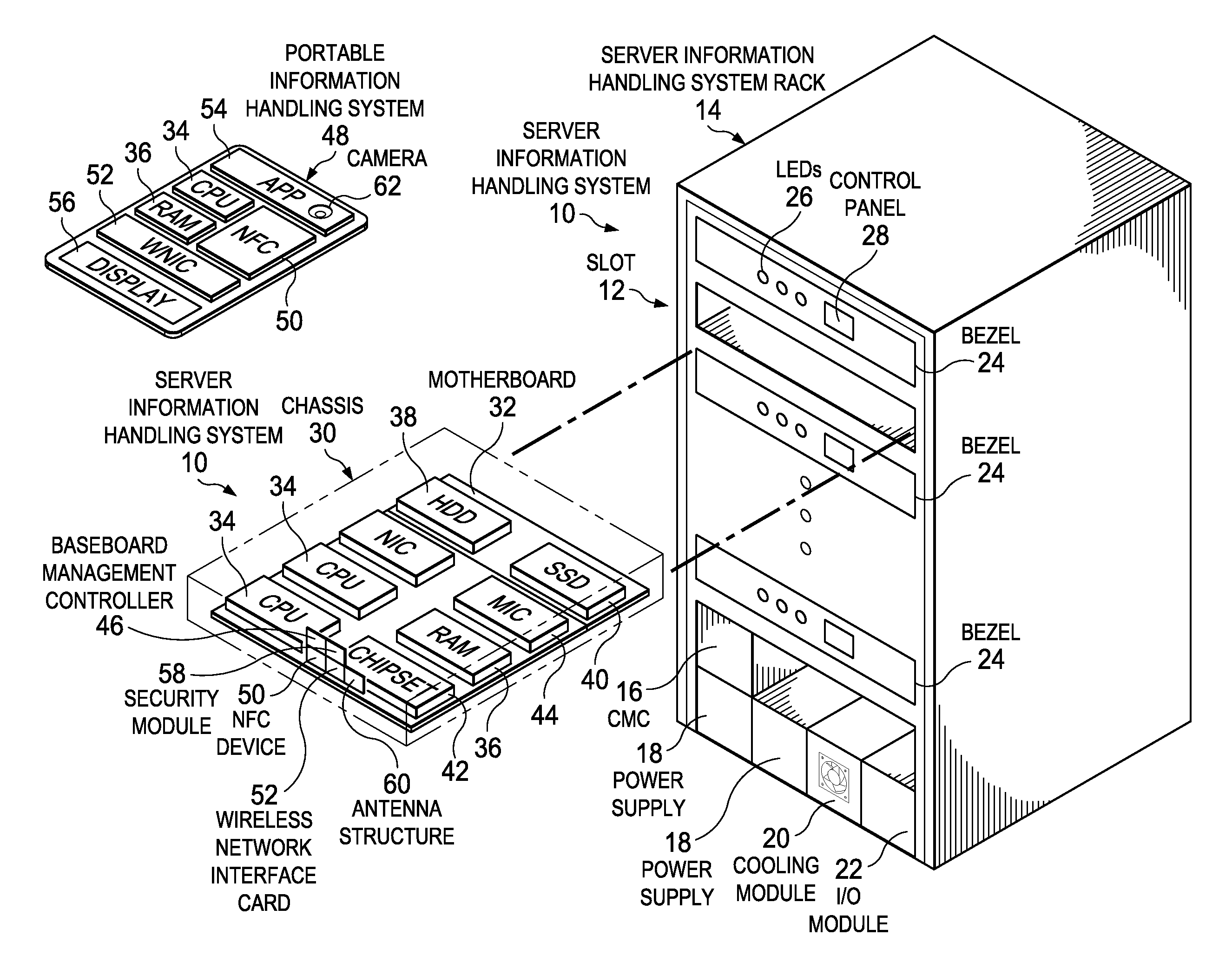 Information handling system secure RF wireless communication management with out-of-band encryption information handshake