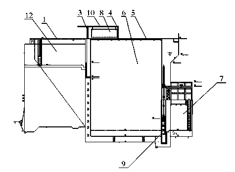 Construction method and device for hoisting of heavy and large part of vertical ship lift