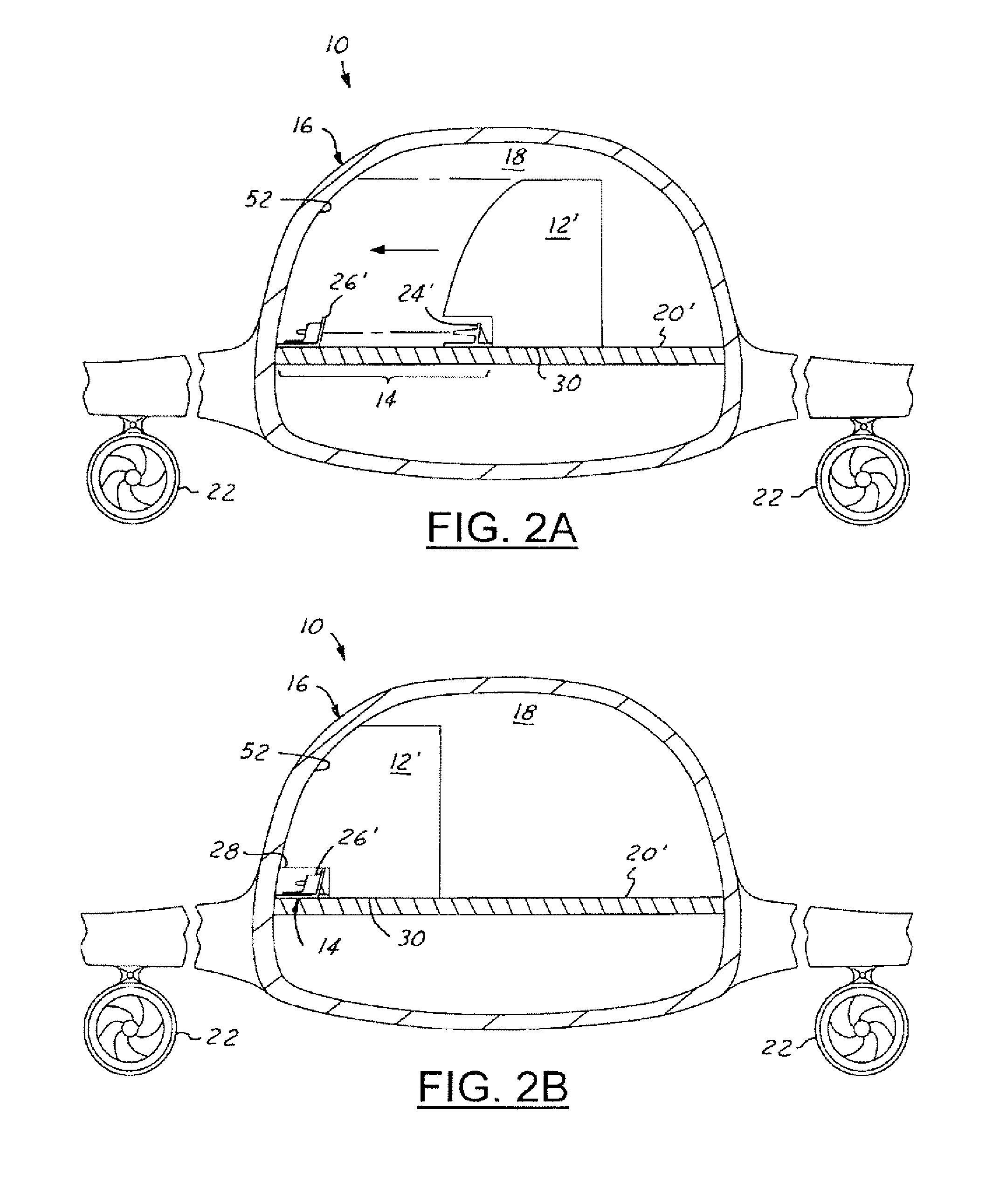 Self-locating fastening assembly and method for integrating a monument within an aircraft