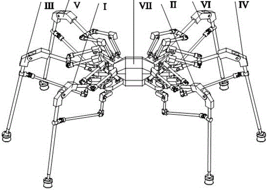 Hexapod robot driven by parallel connecting rods