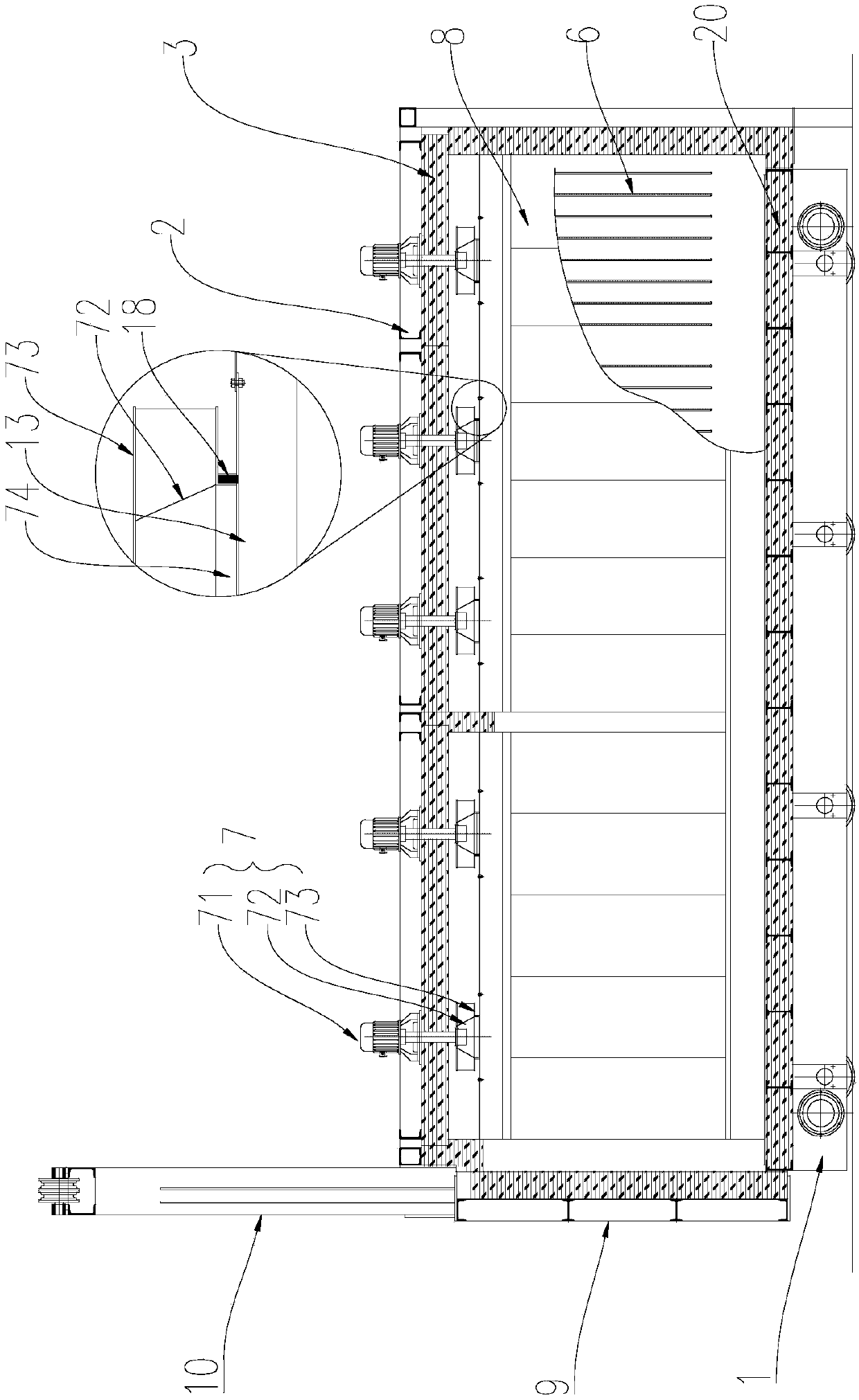 Heat circulation trolley furnace