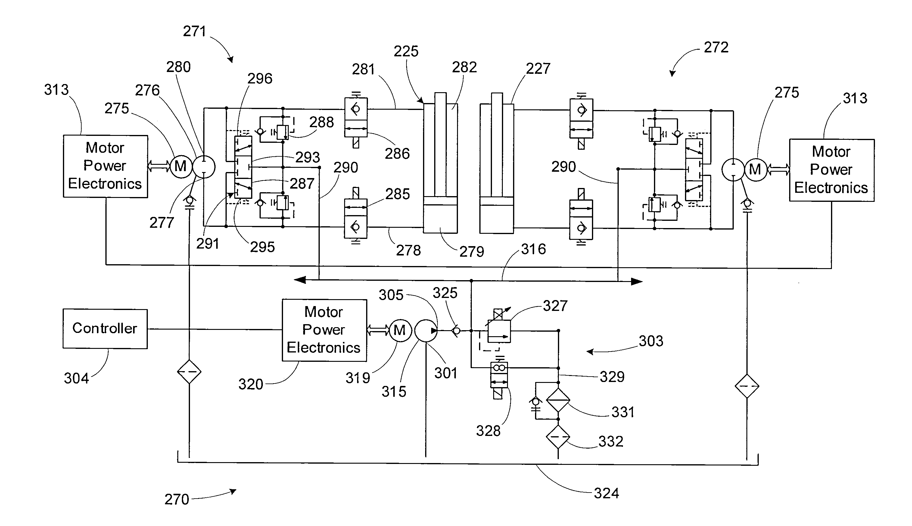 Flow management system for hydraulic work machine