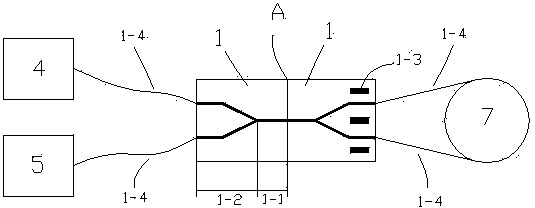 Novel double-Y-waveguide integrated optical device and manufacturing method thereof