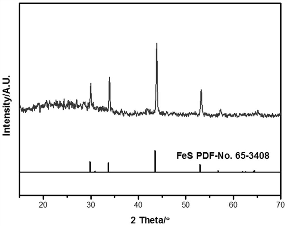 A kind of fes nanomaterial based on carbon cloth directional growth and its preparation method and application