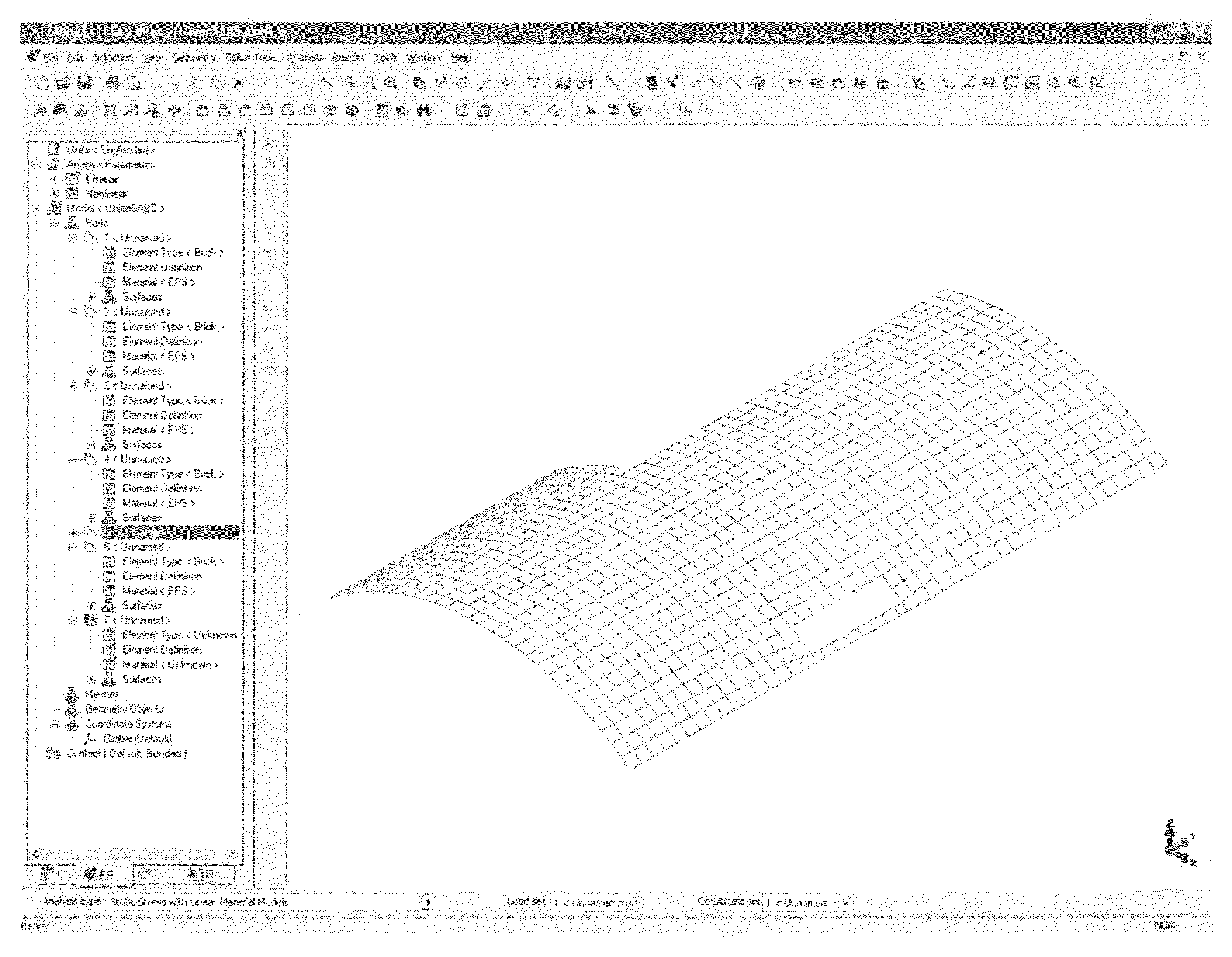 Method of performing a finite element analysis of a composite structure