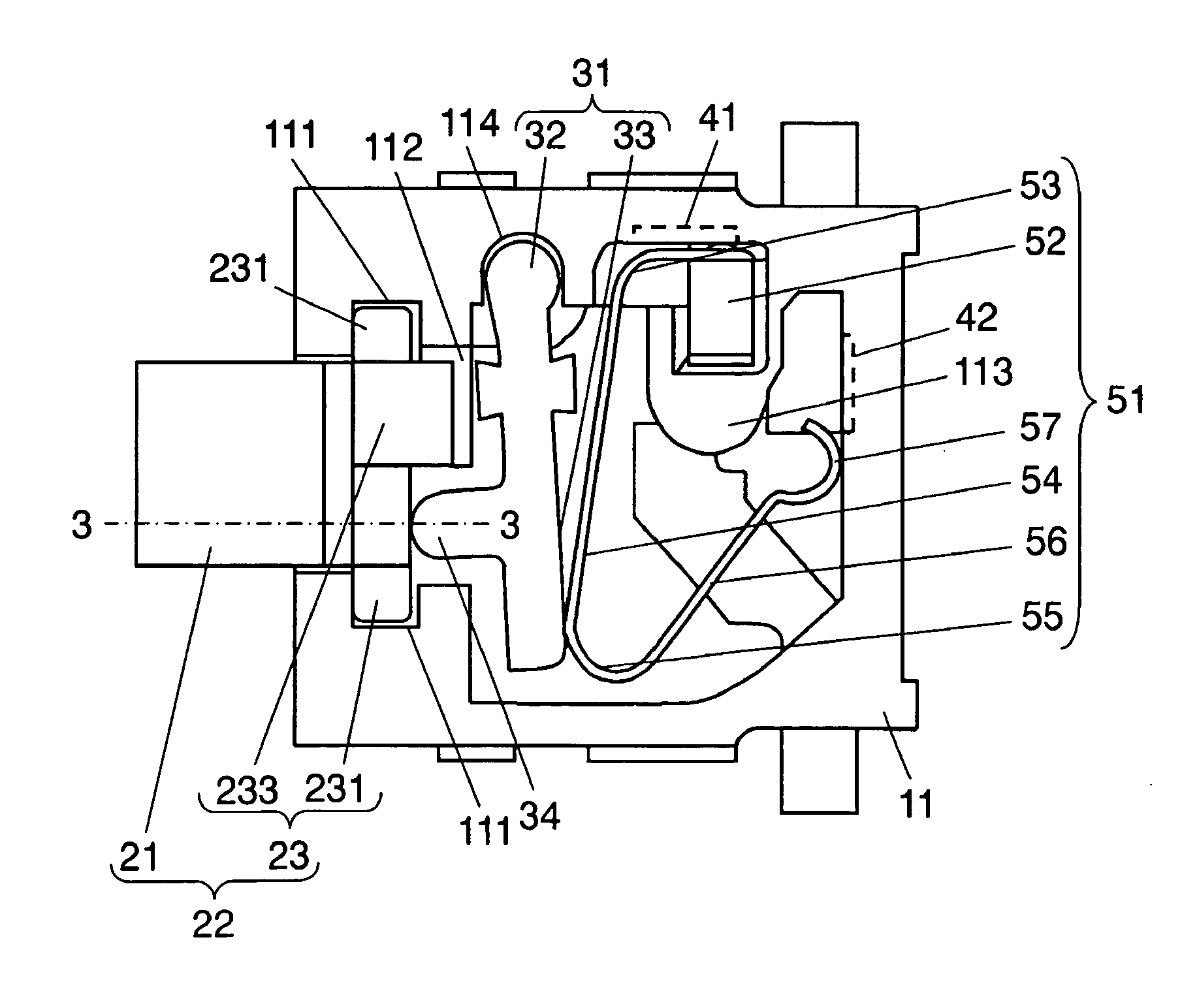 Switch having resilient operating section