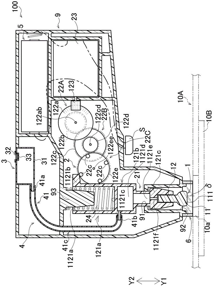 Stain removal device and stain removal unit