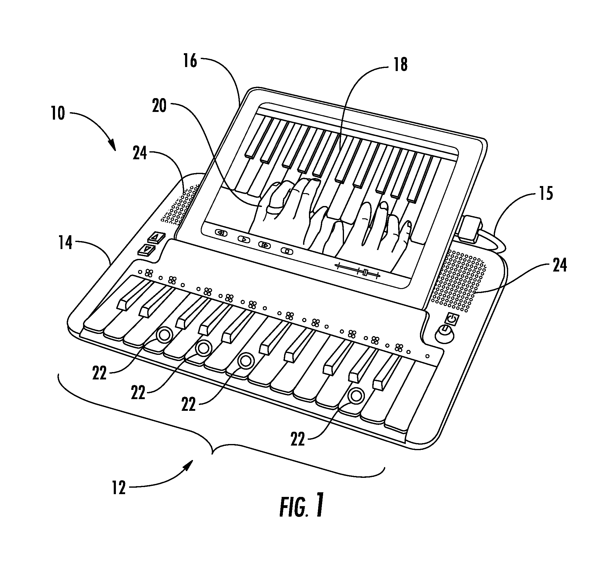 Piano learning system for tablet and touchscreen devices