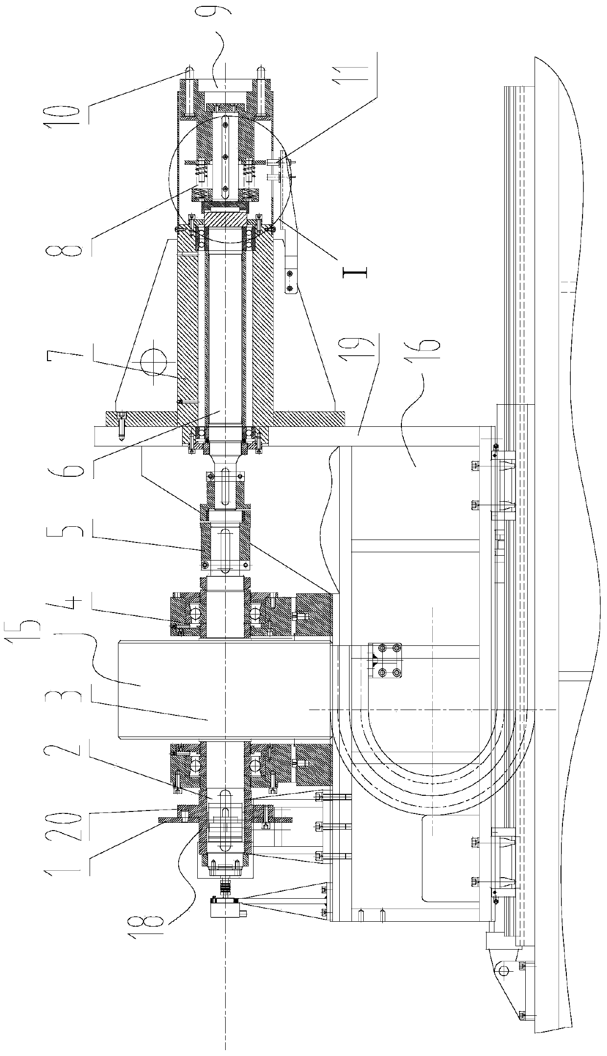 A gearbox no-load test inertial loading mechanism