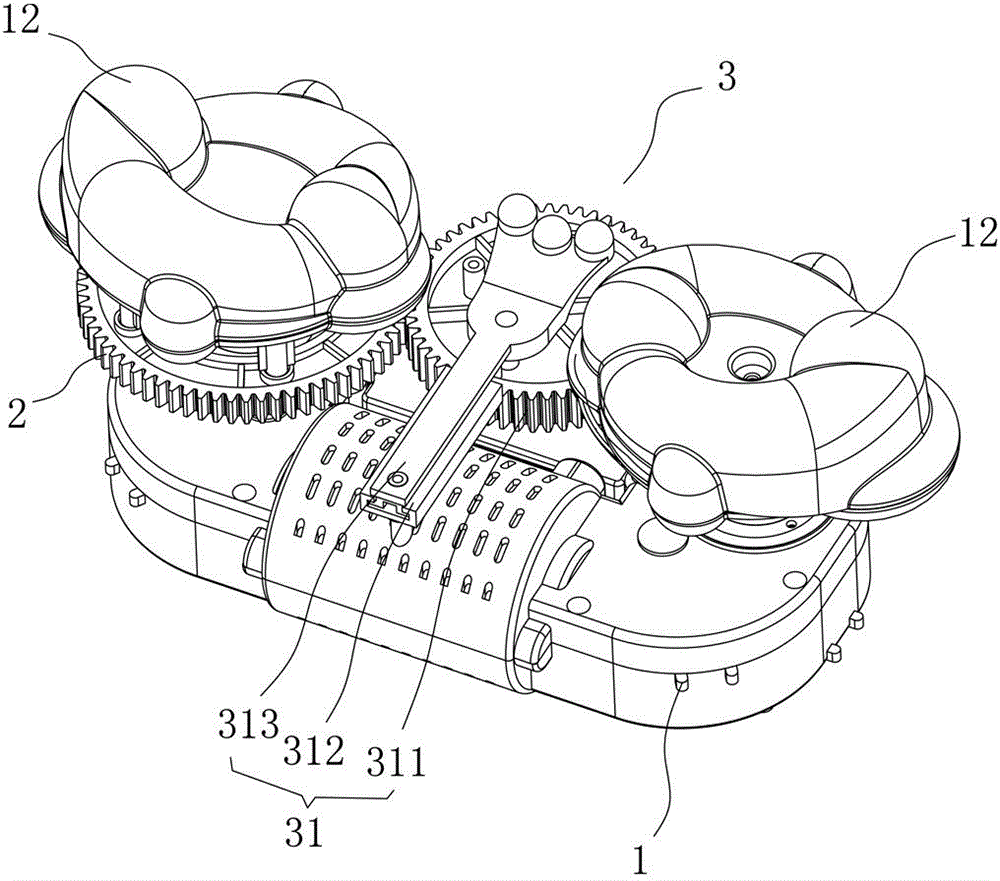 Massaging movement of massager