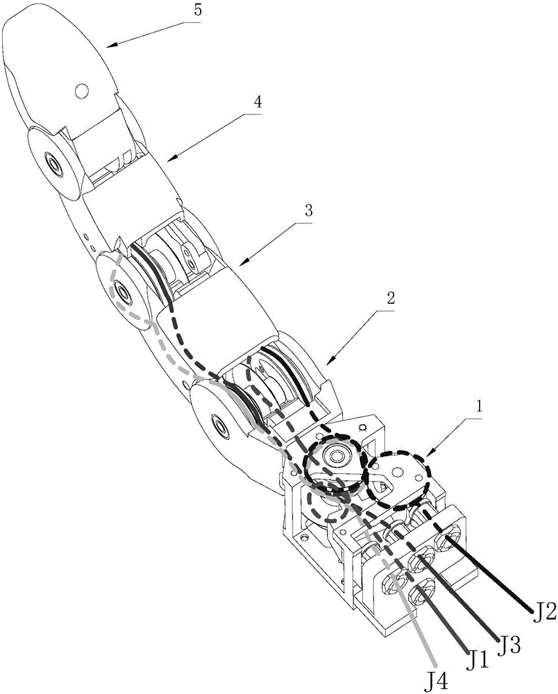 Tendon-connecting rod hybrid transmission type three-degree-of-freedom mechanical finger and control method