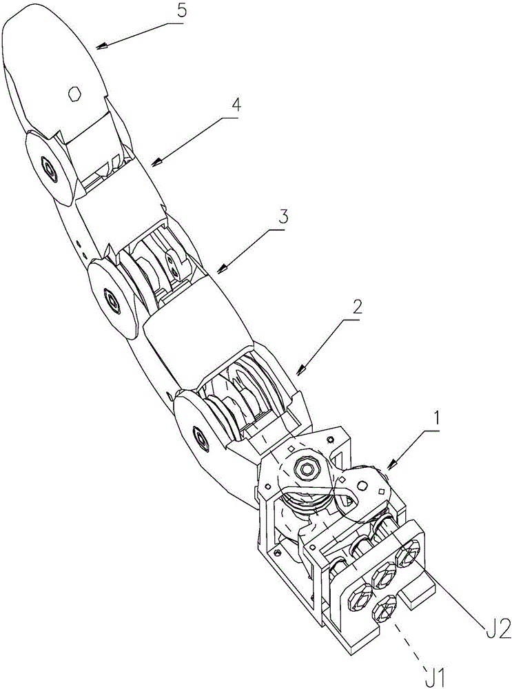 Tendon-connecting rod hybrid transmission type three-degree-of-freedom mechanical finger and control method