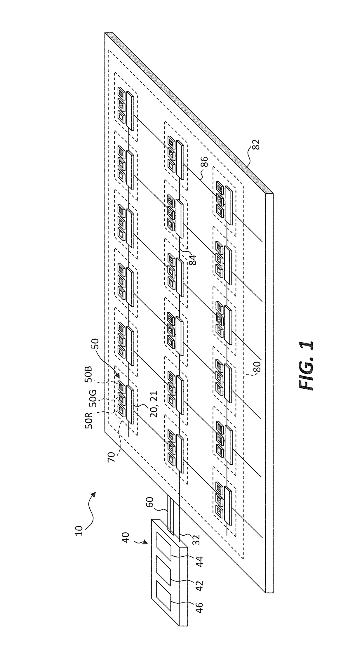 Multi-pixel distributed pulse width modulation control