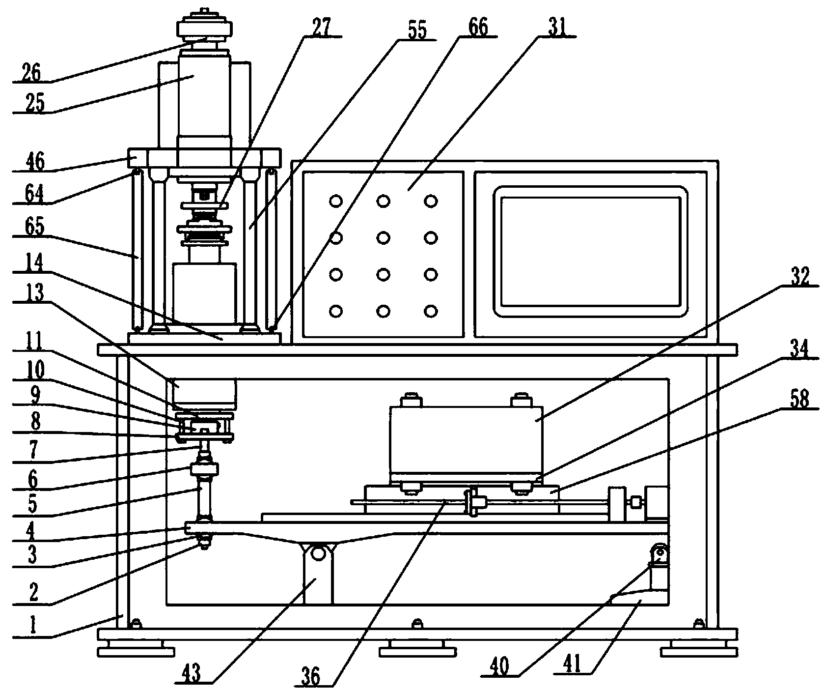 Lever power-driven loading type rolling contact fatigue test machine