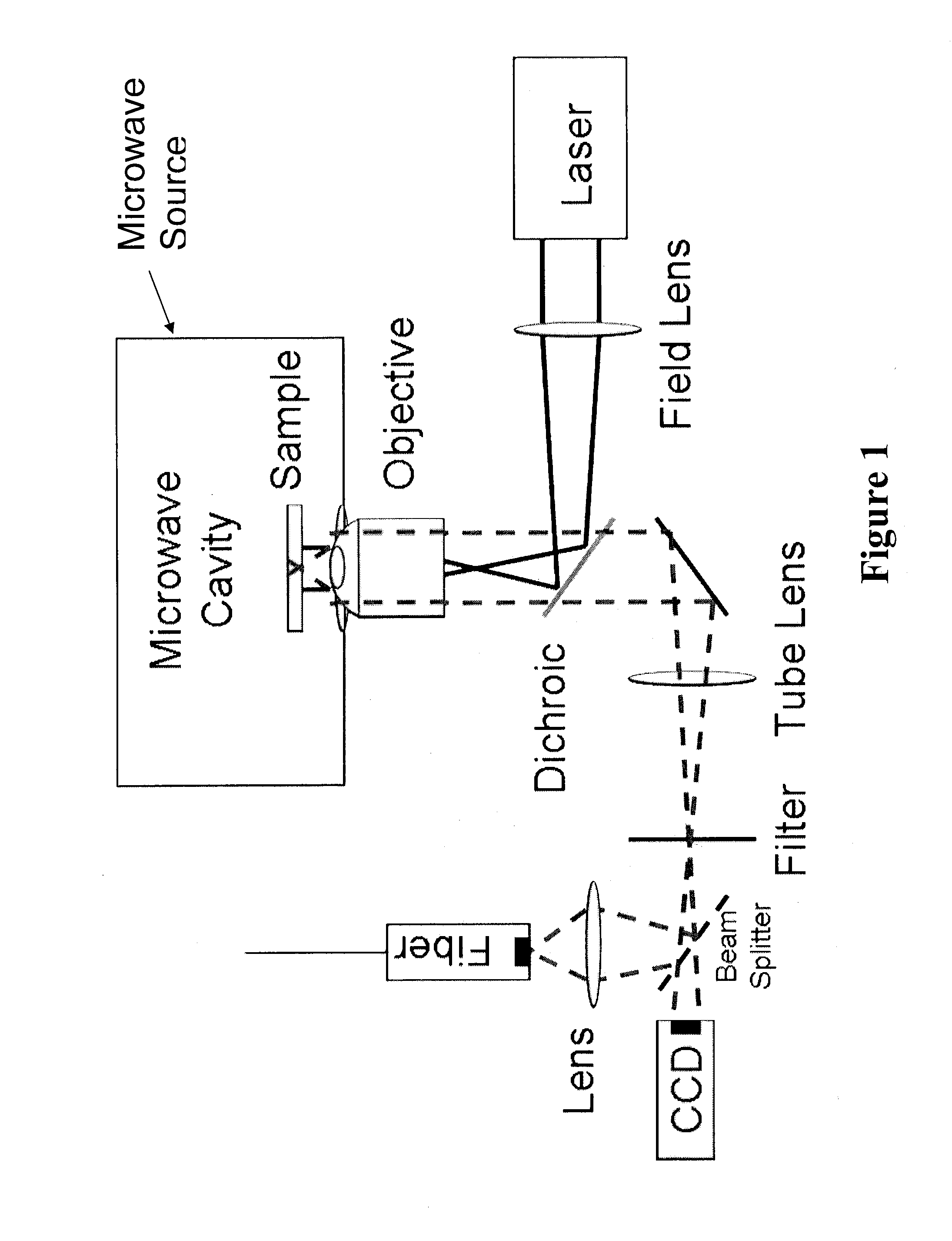 Fluorescence microscope in a microwave cavity