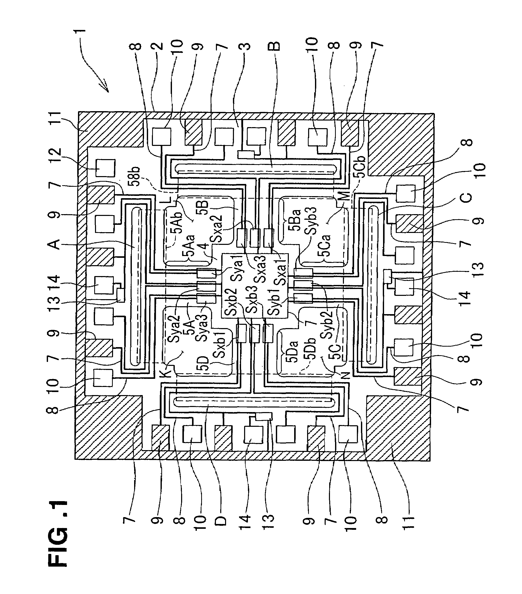 Six-axis force sensor chip and six-axis force sensor using the same