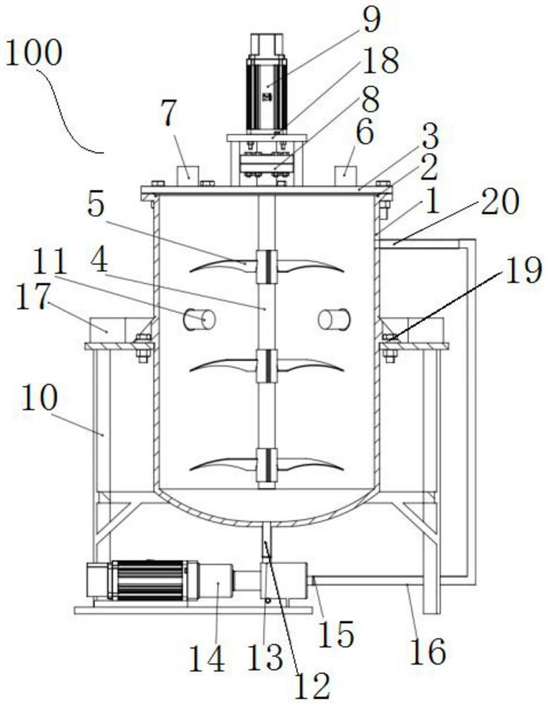 Mixing device and mixing process for polyurethane foam waste micro powder and polyhydric alcohol