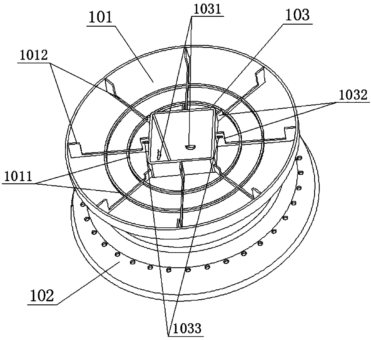 Circular supporting component of flowerpot