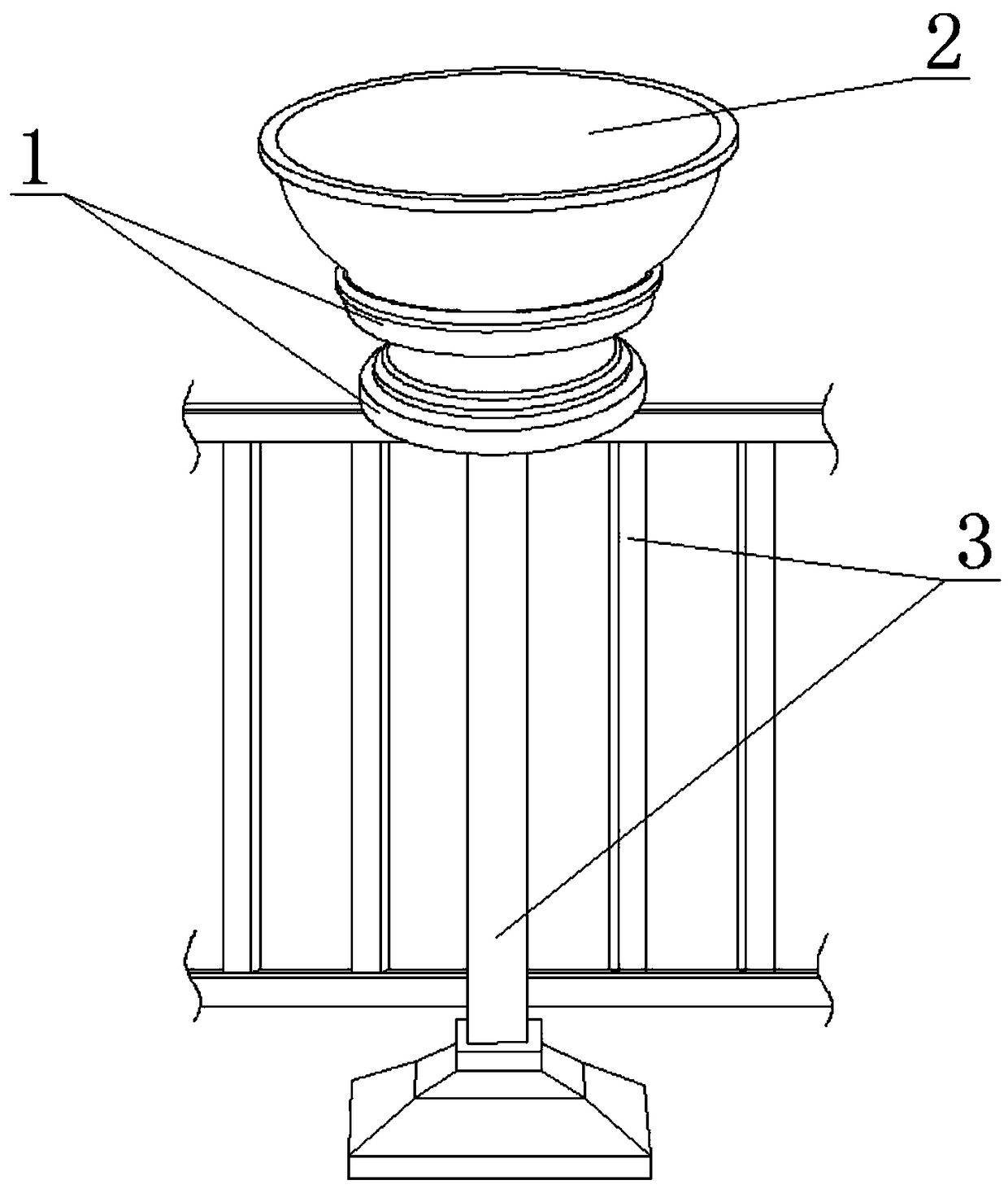 Circular supporting component of flowerpot