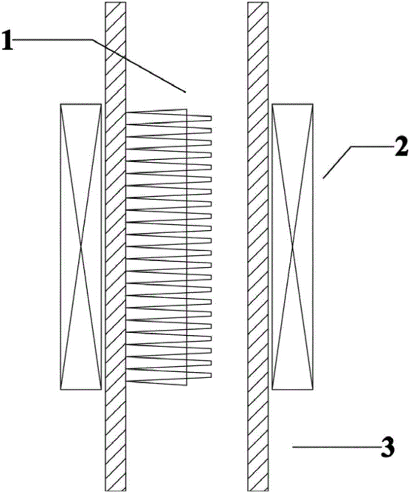 Glass tube internal heating type electromagnetic induction airflow heating device