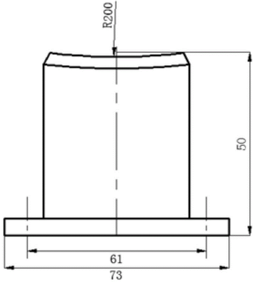 High-speed milling process experiment method for integrated quenched steel concave surface test piece and concave surface test piece