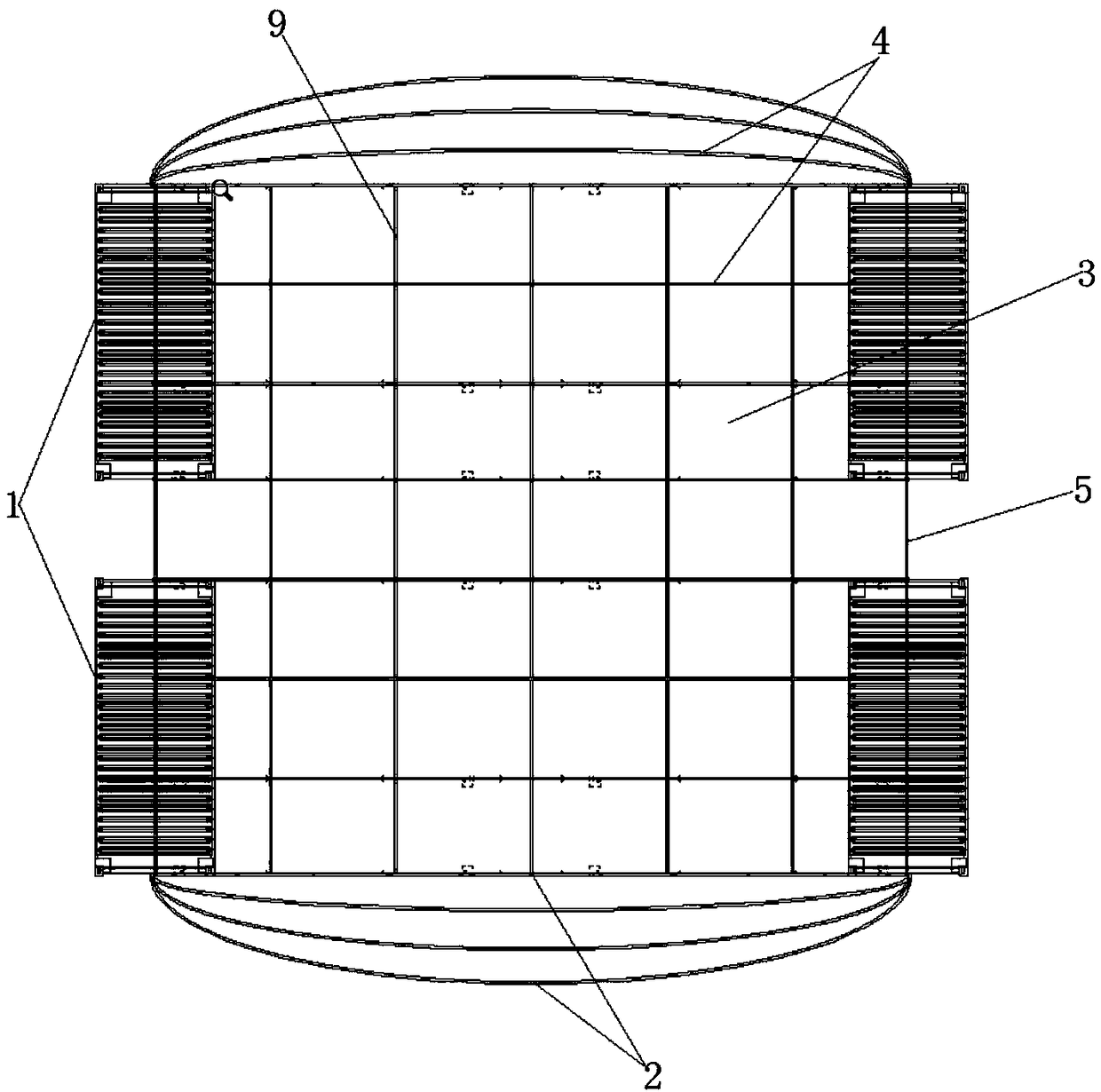 Modular large-span hangar and construction method thereof