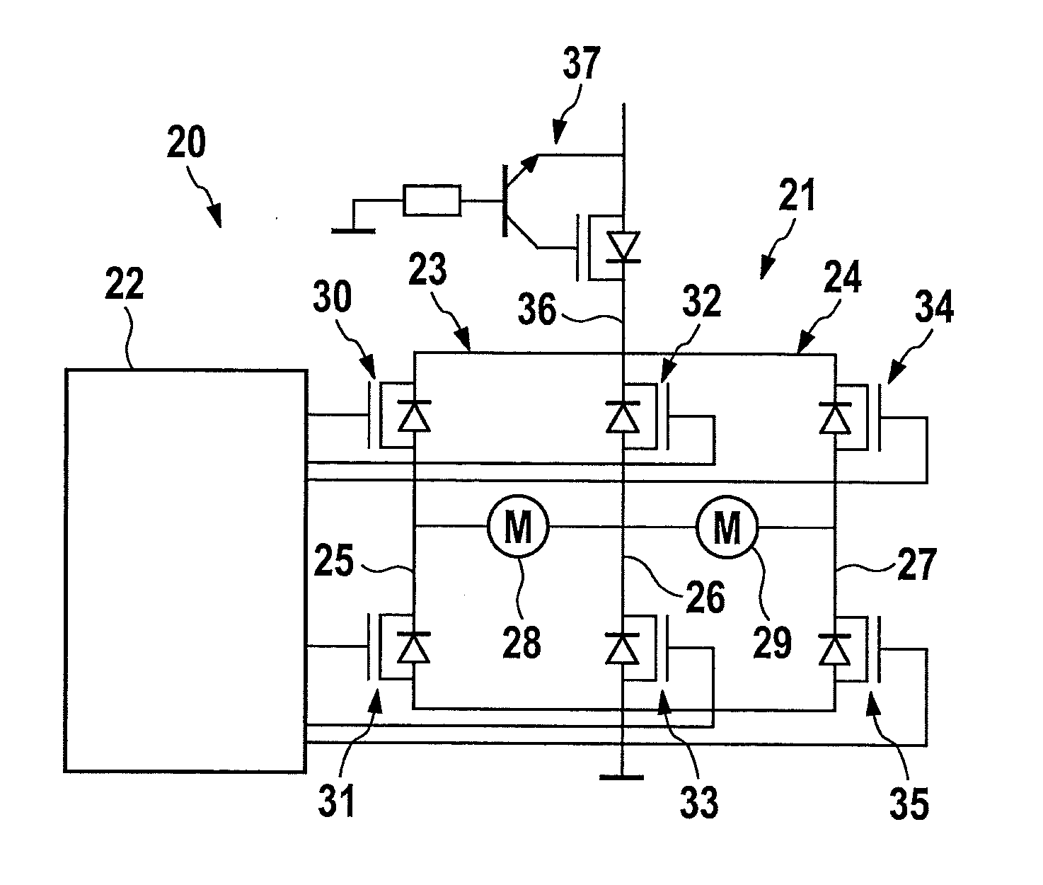 Parking brake in a vehicle