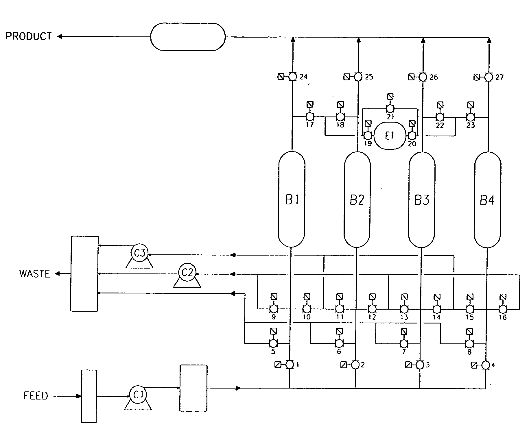 Vacuum pressure swing adsorption process and enhanced oxygen recovery