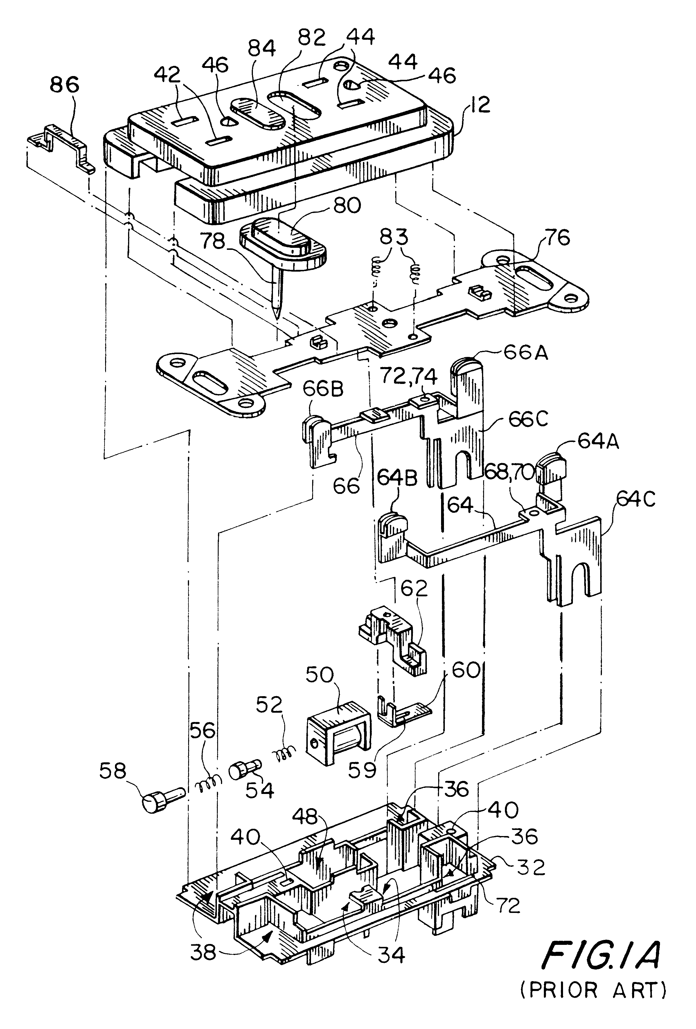 Reset lockout mechanism and independent trip mechanism for center latch circuit interrupting device