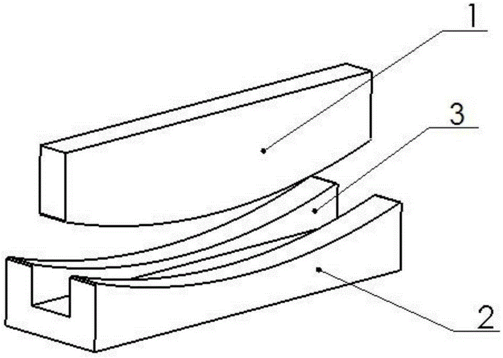 Sheet material curved surface forming stamping die