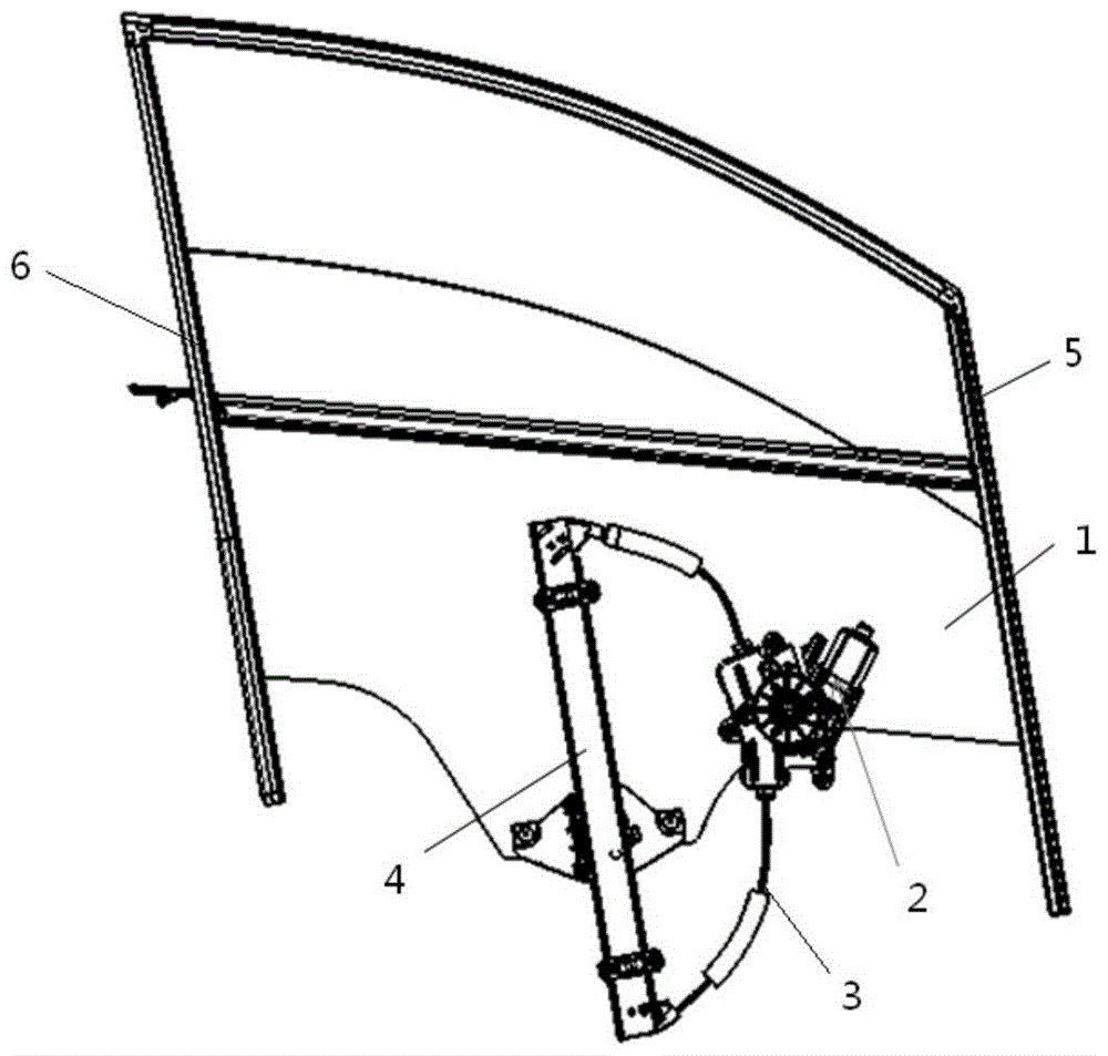 Automobile front door glass assembly and automobile front door assembly