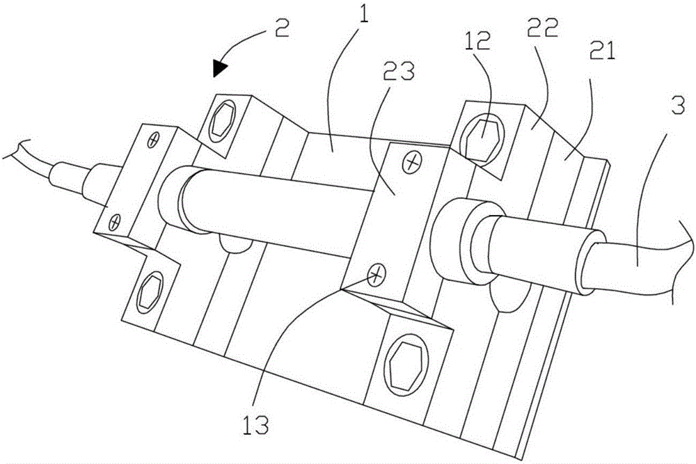 Cable stress measuring device based on fiber grating sensing technology