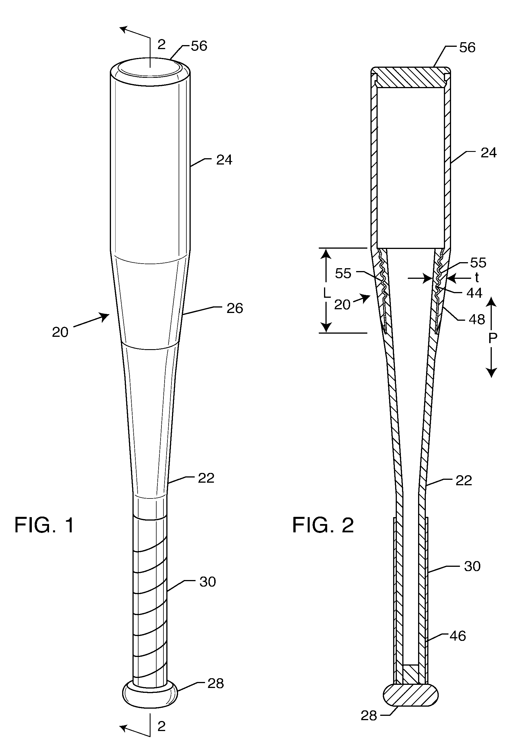 Multi-component bat having threaded connection and assembly process