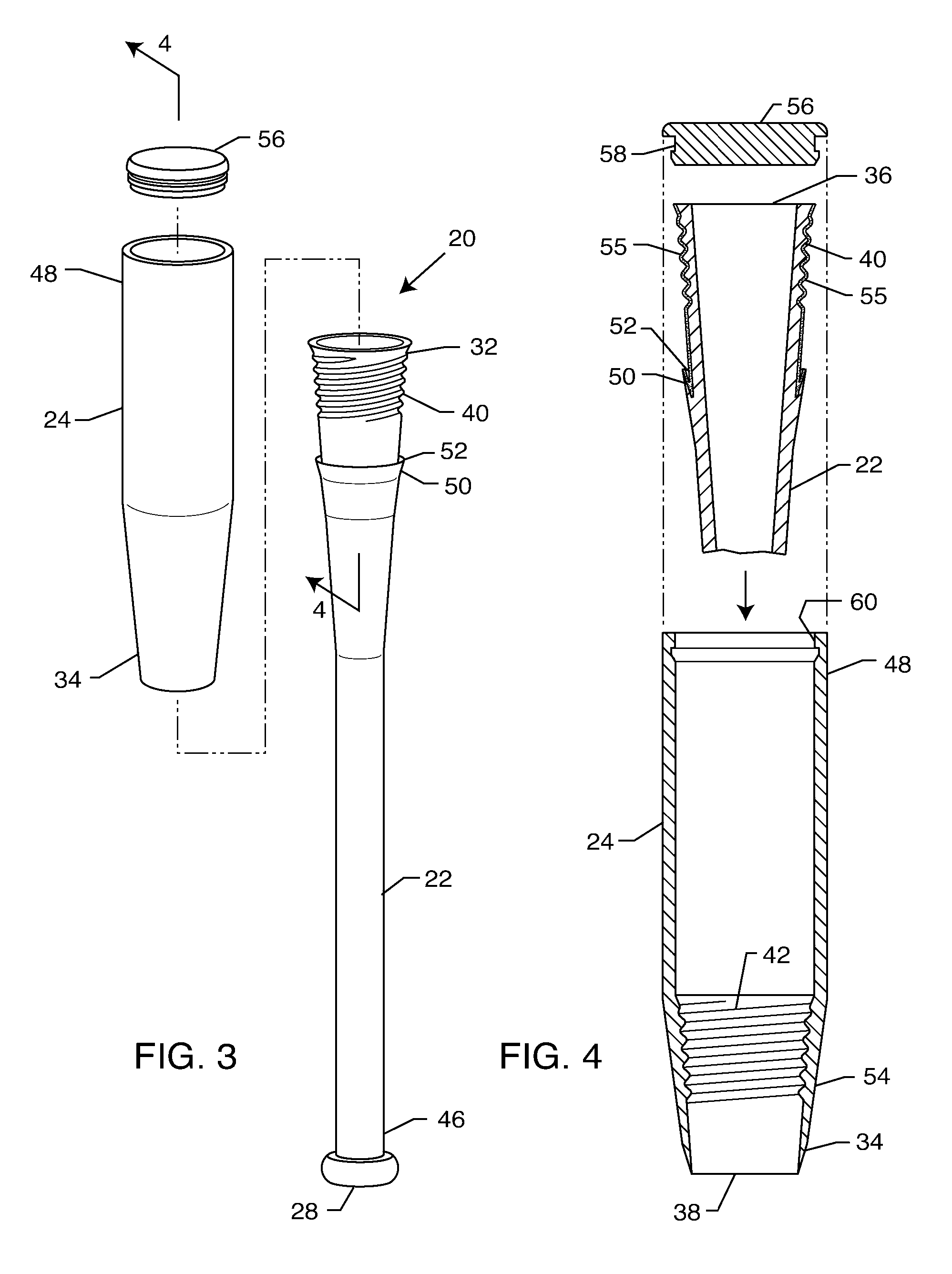 Multi-component bat having threaded connection and assembly process